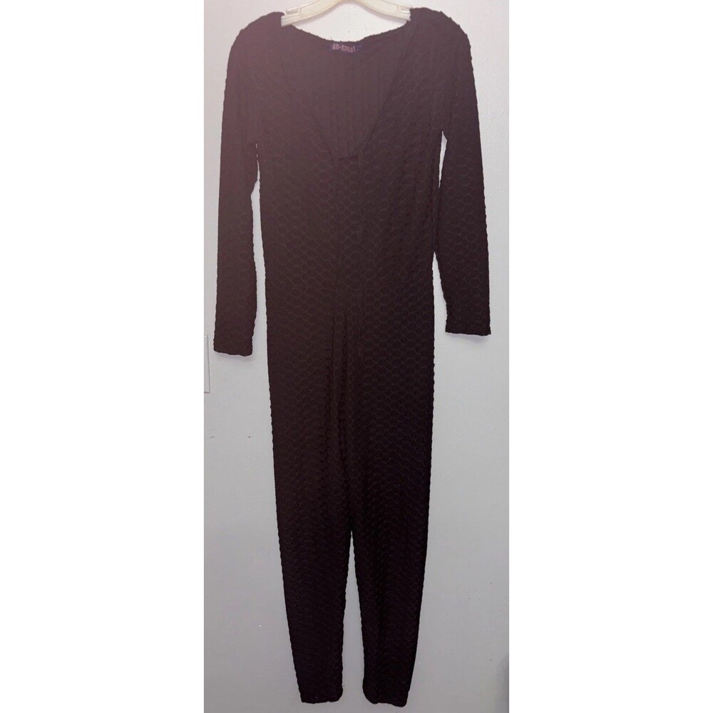 Womens  Black Jumpsuit   Butt Lifter Yoga  Jumpsuit Size Large aq sport